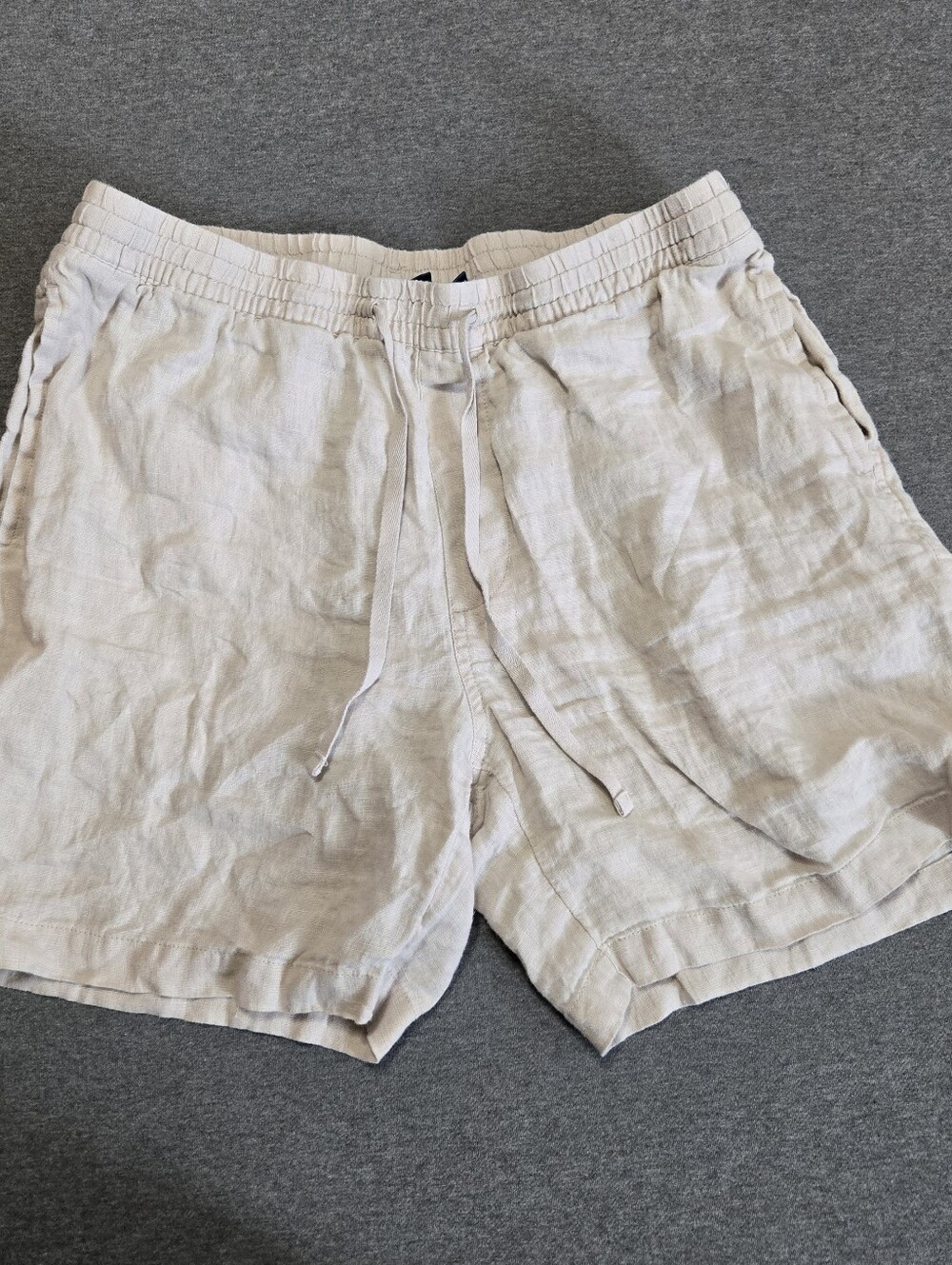 Caribbean Joe Island Supply Co. Womens Size Large 100% Linen Shorts Tan Beach